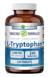 Amazing Nutrition L-Tryptophan 1000mg Tablets 240 Count front view