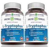 Amazing Nutrition L-Tryptophan 1000mg Tablets front view, 60 count bottle