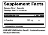 Amazing Nutrition L-Tyrosine 500 Mg Amino Acid Supplement bottle side view