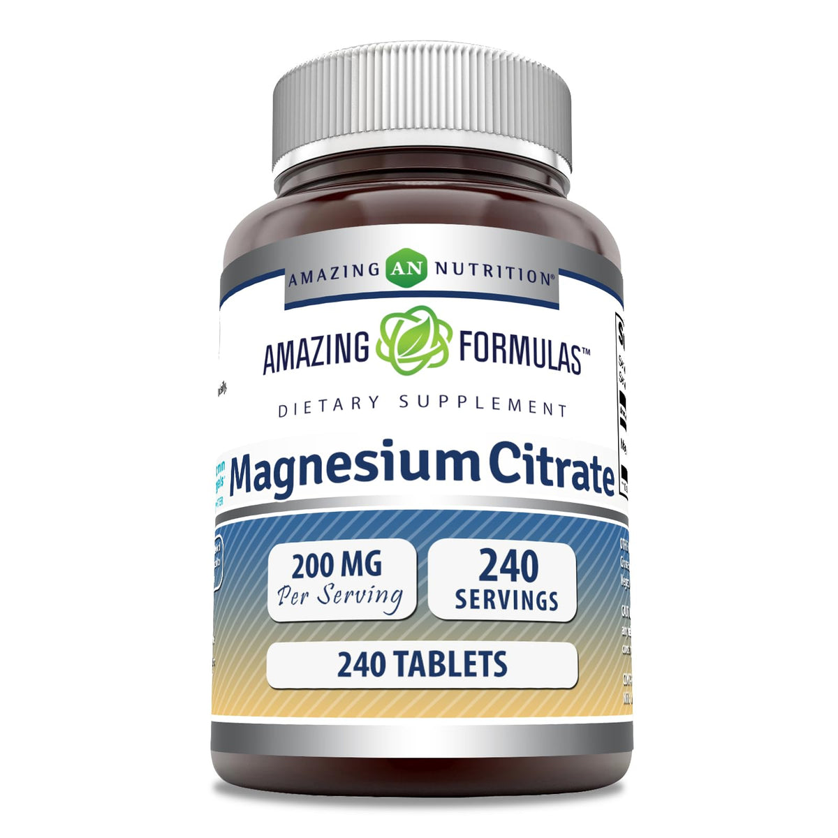 Amazing Nutrition Magnesium Citrate Supplement 200mg front view