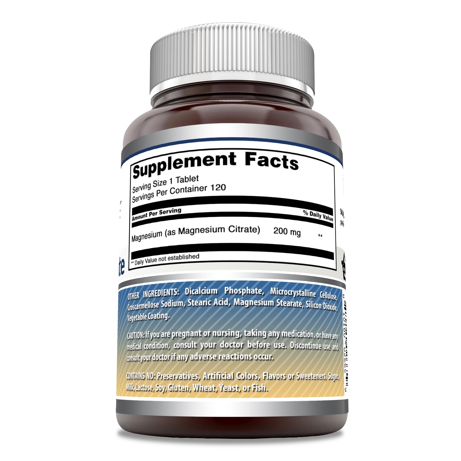 Amazing Nutrition Magnesium Citrate Supplement 200mg side view