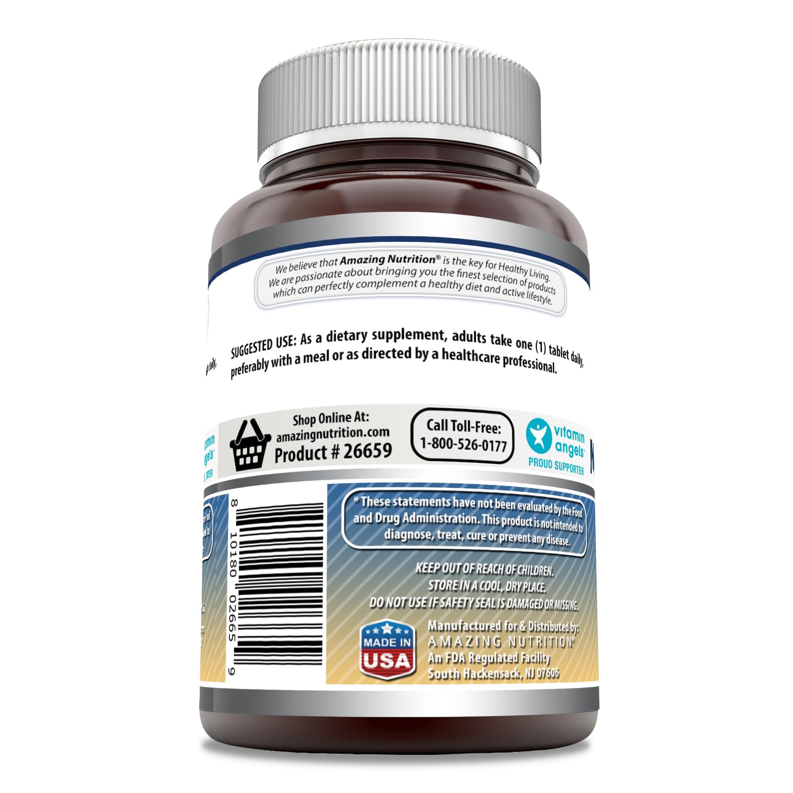Amazing Nutrition Magnesium Citrate Supplement 200mg tablet close-up