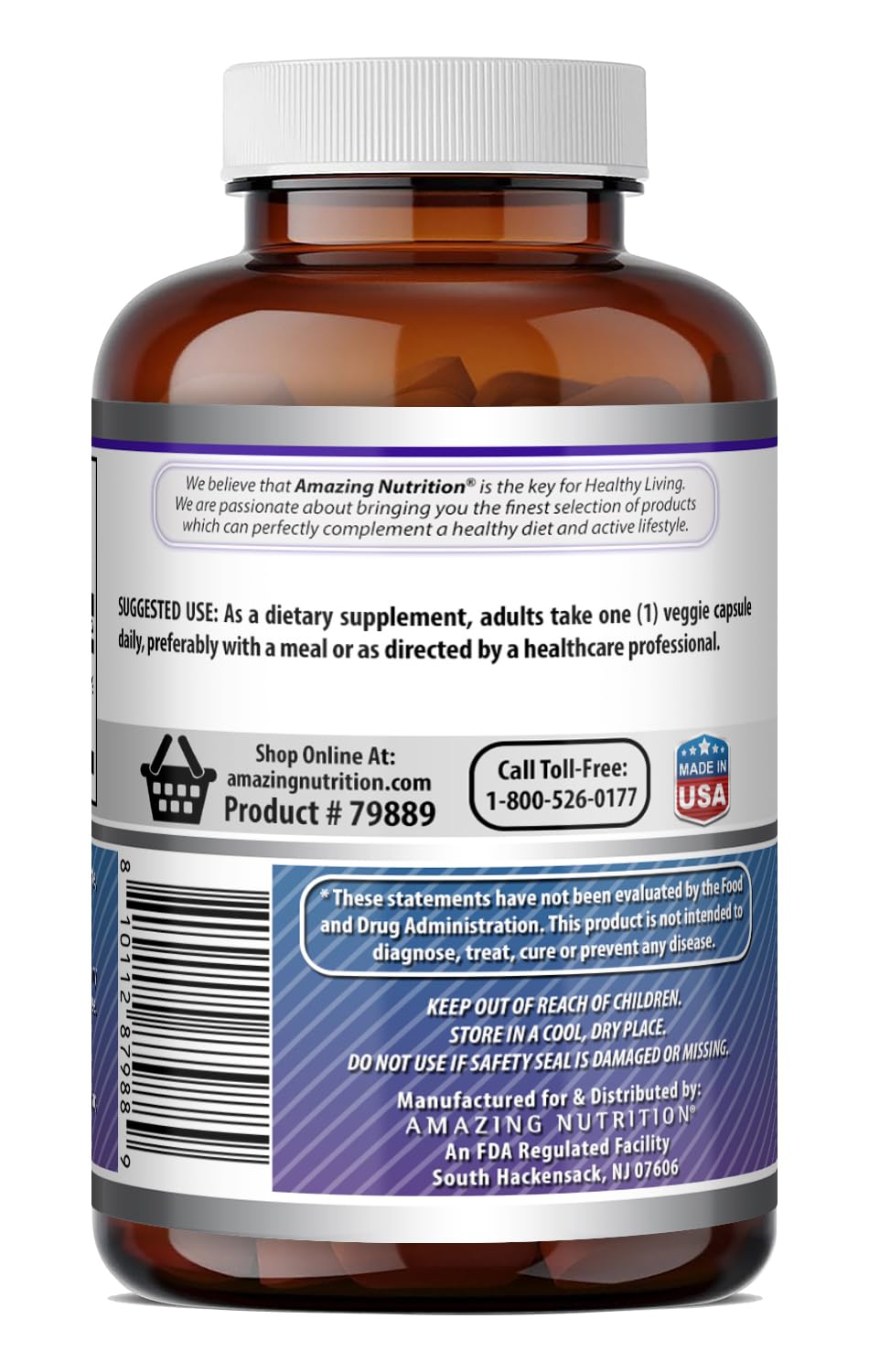 Amazing Nutrition Magnesium Glycinate 500mg serving size on a spoon