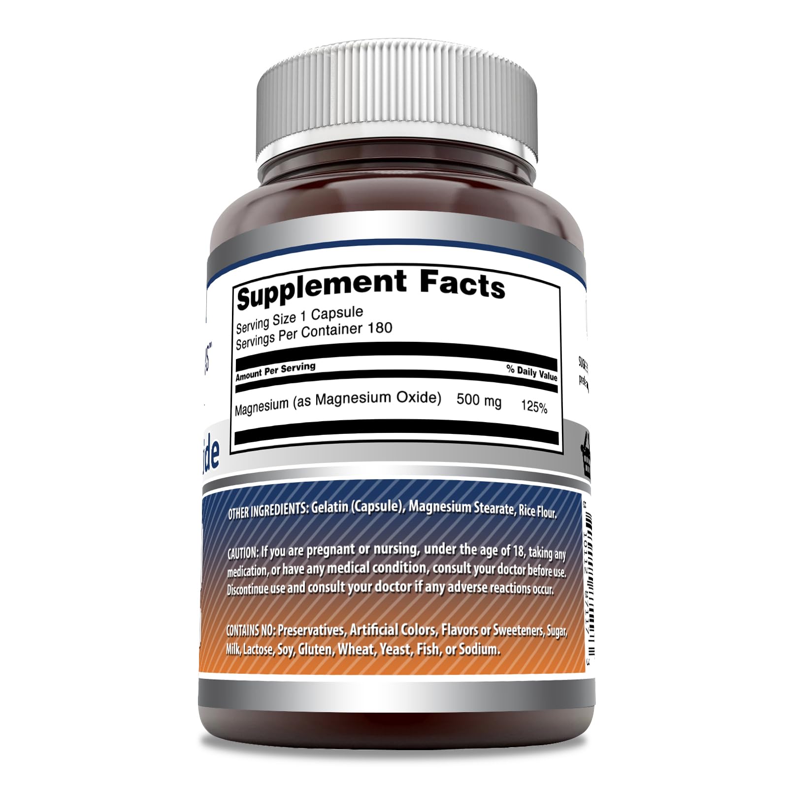 Amazing Nutrition Magnesium Oxide 500mg Supplement capsule close-up