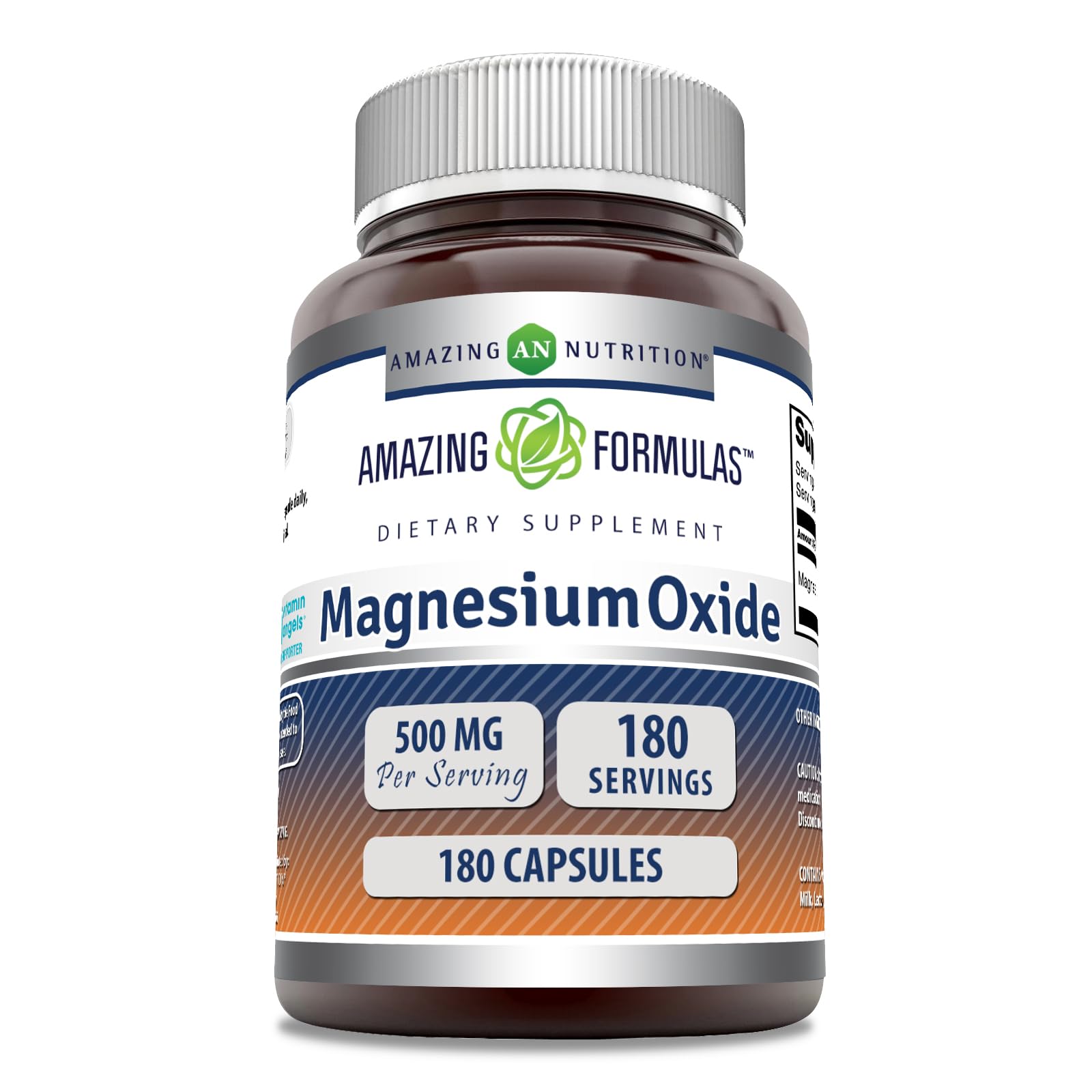 Amazing Nutrition Magnesium Oxide 500mg Supplement front view