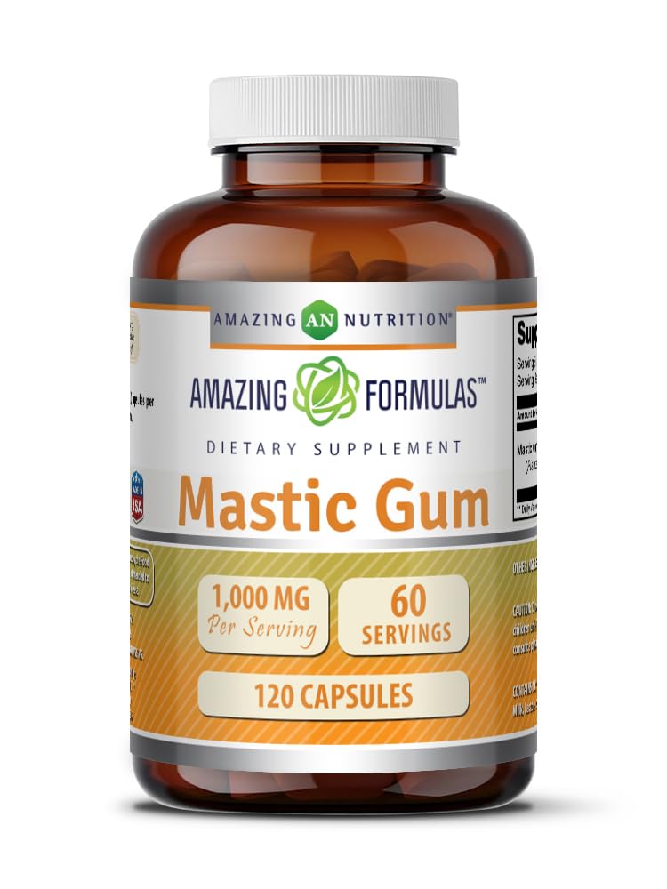 Amazing Nutrition Mastic Gum Supplement 1000 mg 120 capsules front view