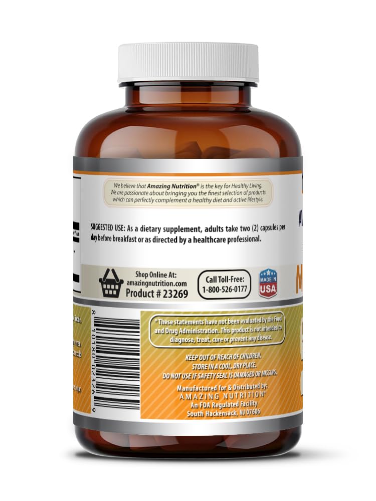 Amazing Nutrition Mastic Gum Supplement 1000 mg 120 capsules with label details