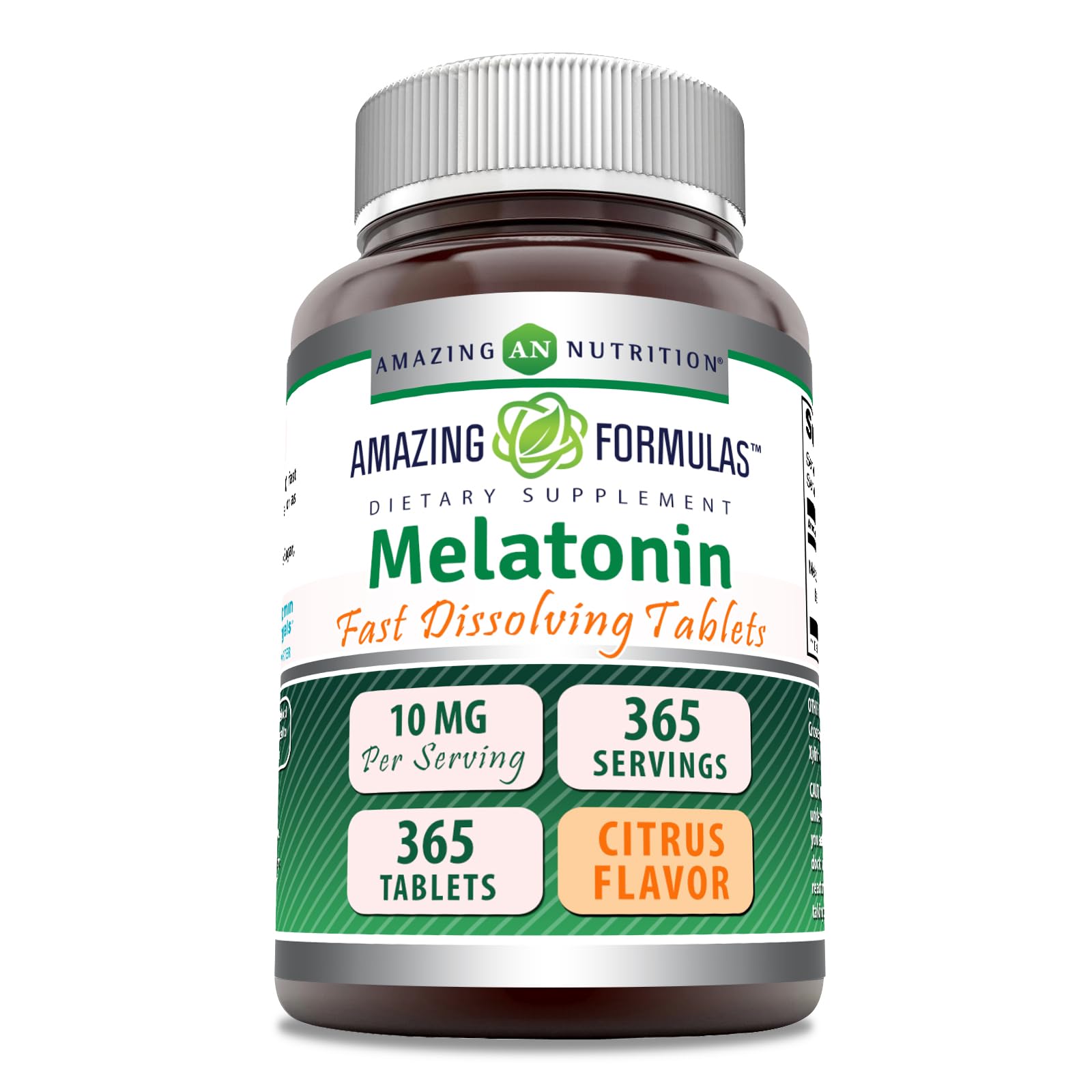 Amazing Nutrition Melatonin 10 Mg fast dissolving tablets front view
