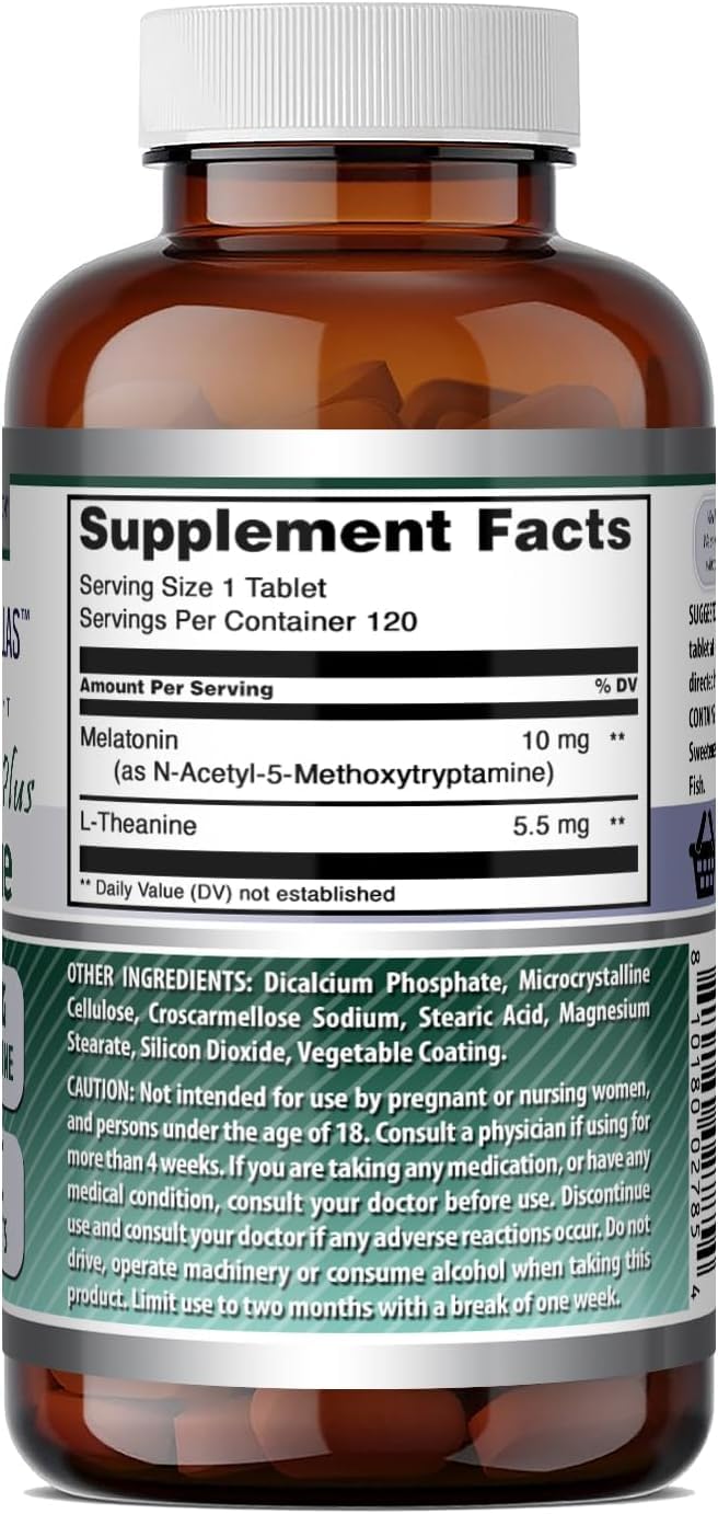 Amazing Nutrition Melatonin 10 Mg + L-Theanine Supplement packaging