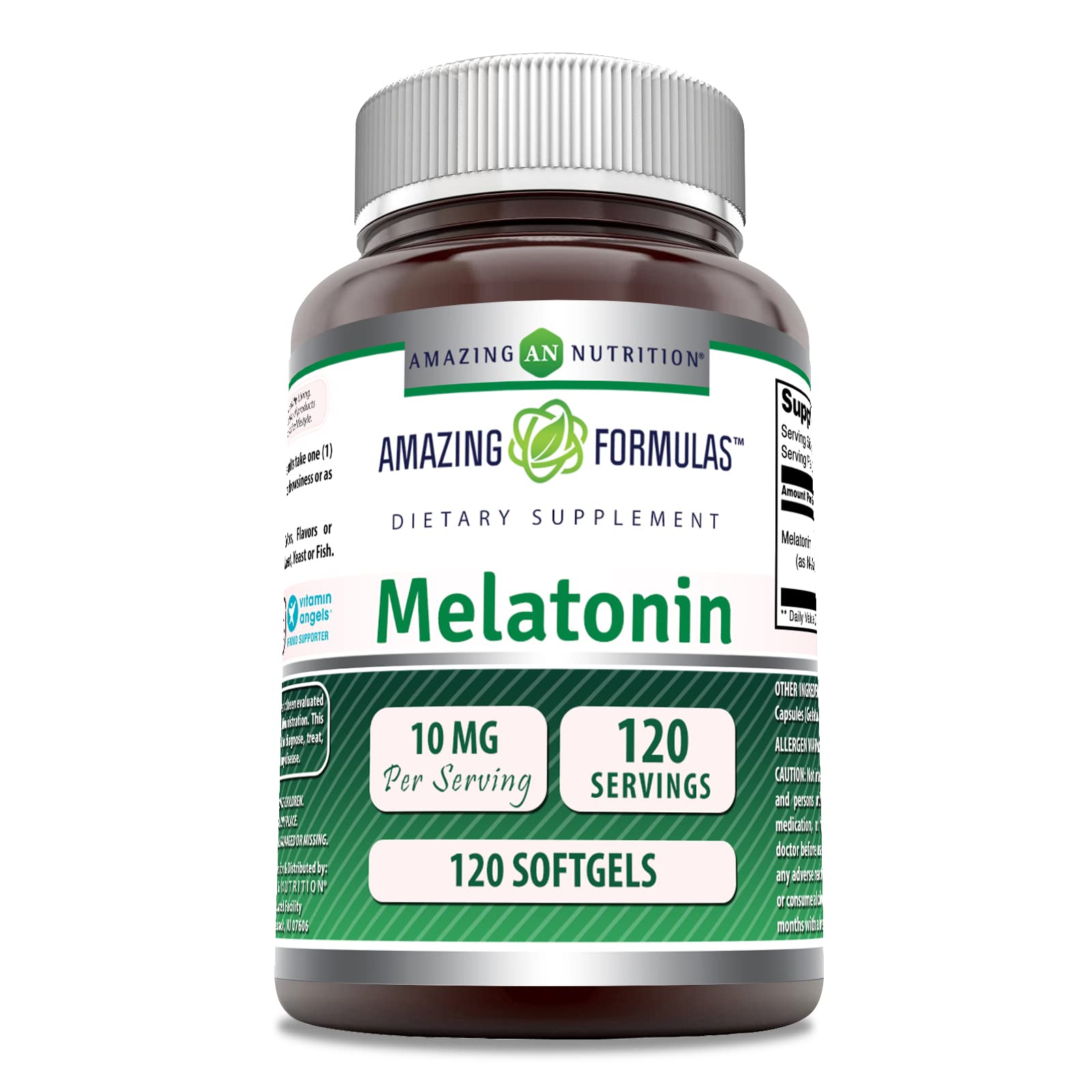 Amazing Nutrition Melatonin 10mg Softgel Supplement front view