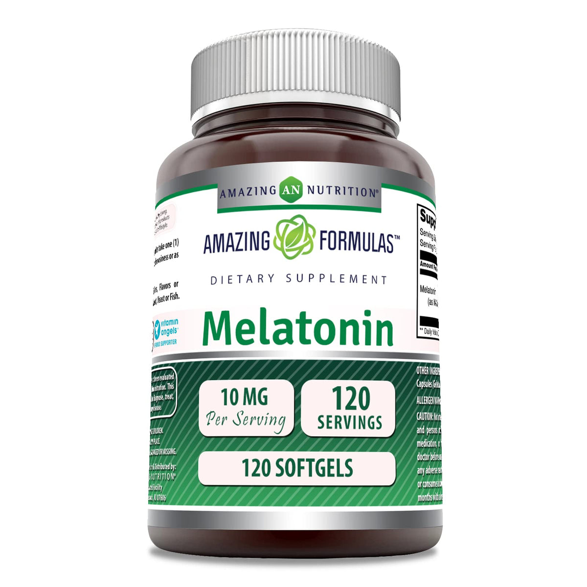 Amazing Nutrition Melatonin 10mg Softgel Supplement front view