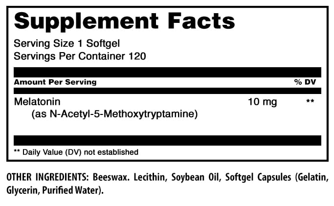 Amazing Nutrition Melatonin 10mg Softgel Supplement packaging