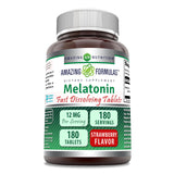 Amazing Nutrition Melatonin 12 mg Tablets 180 Count front view