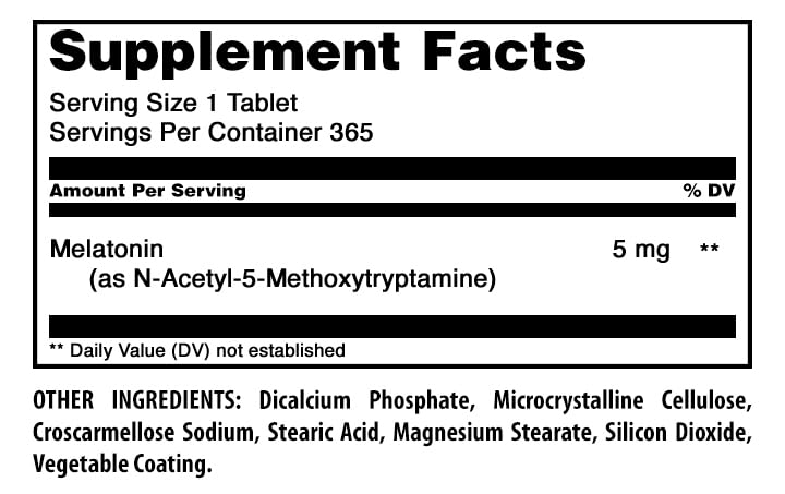 Amazing Nutrition Melatonin 5 Mg Tablets side view