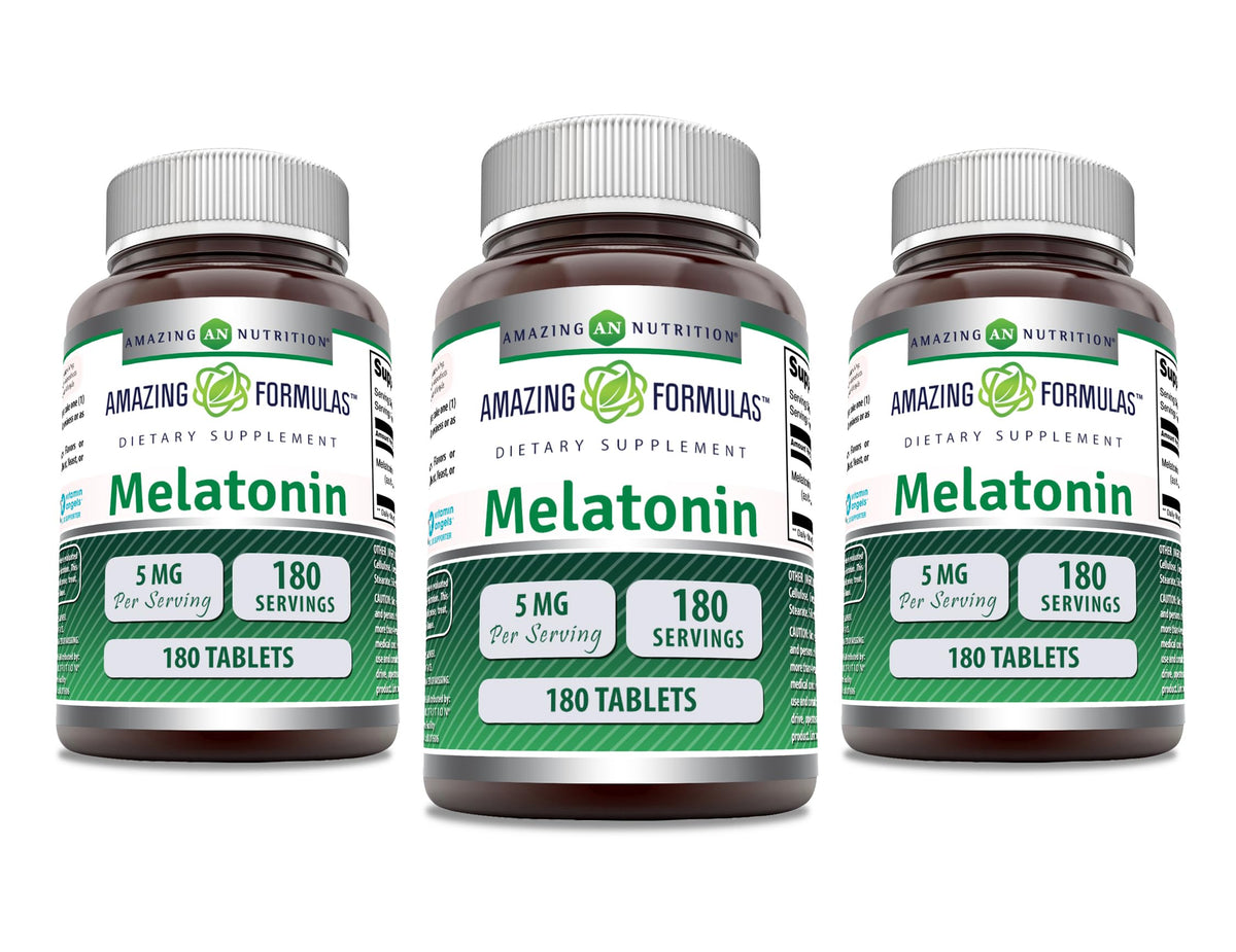 Amazing Nutrition Melatonin 5 Mg Tablets Supplement front view