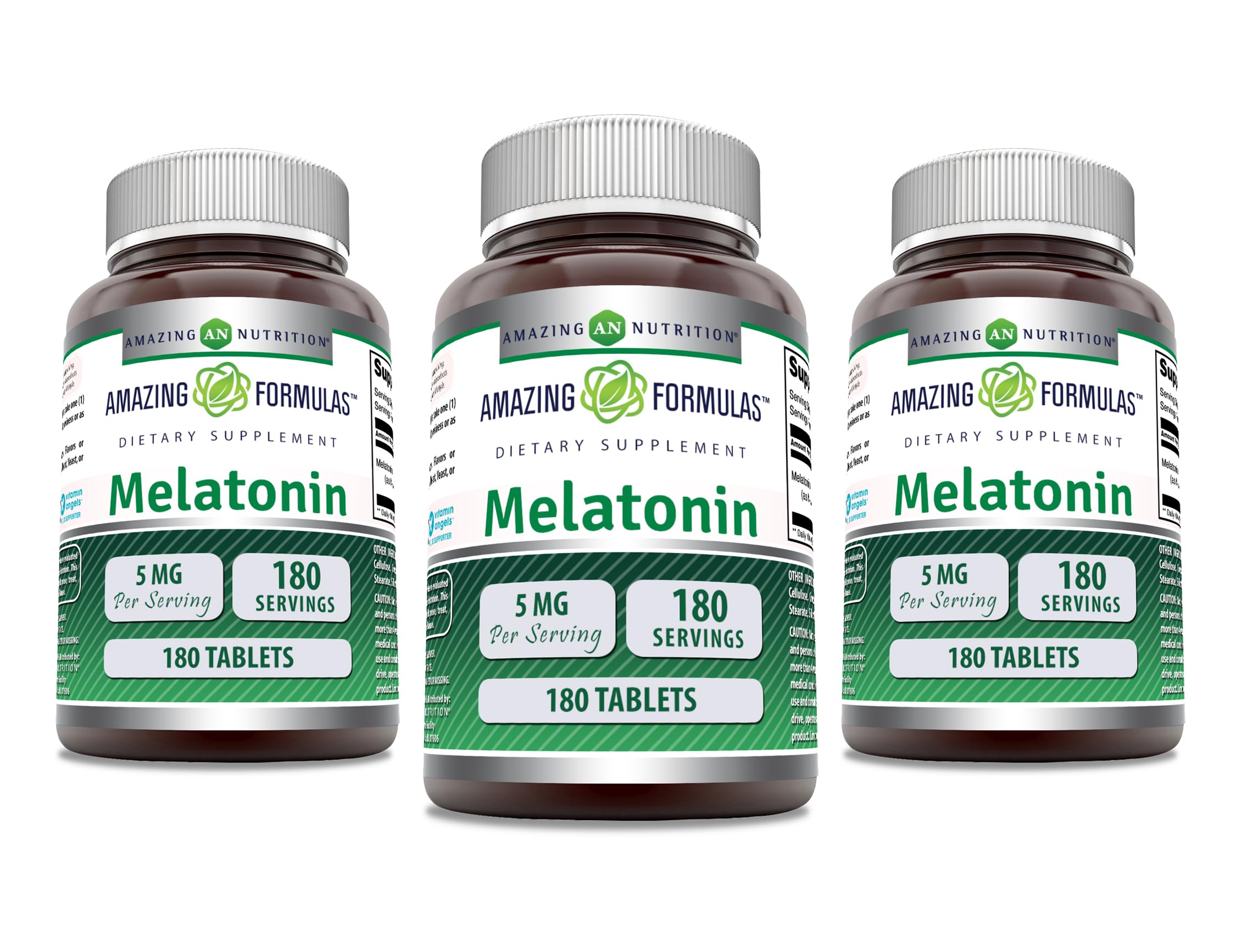 Amazing Nutrition Melatonin 5 Mg Tablets Supplement front view