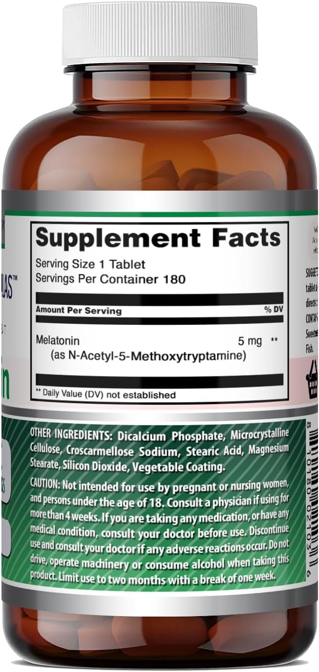 Amazing Nutrition Melatonin 5 Mg Tablets Supplement with measuring spoon
