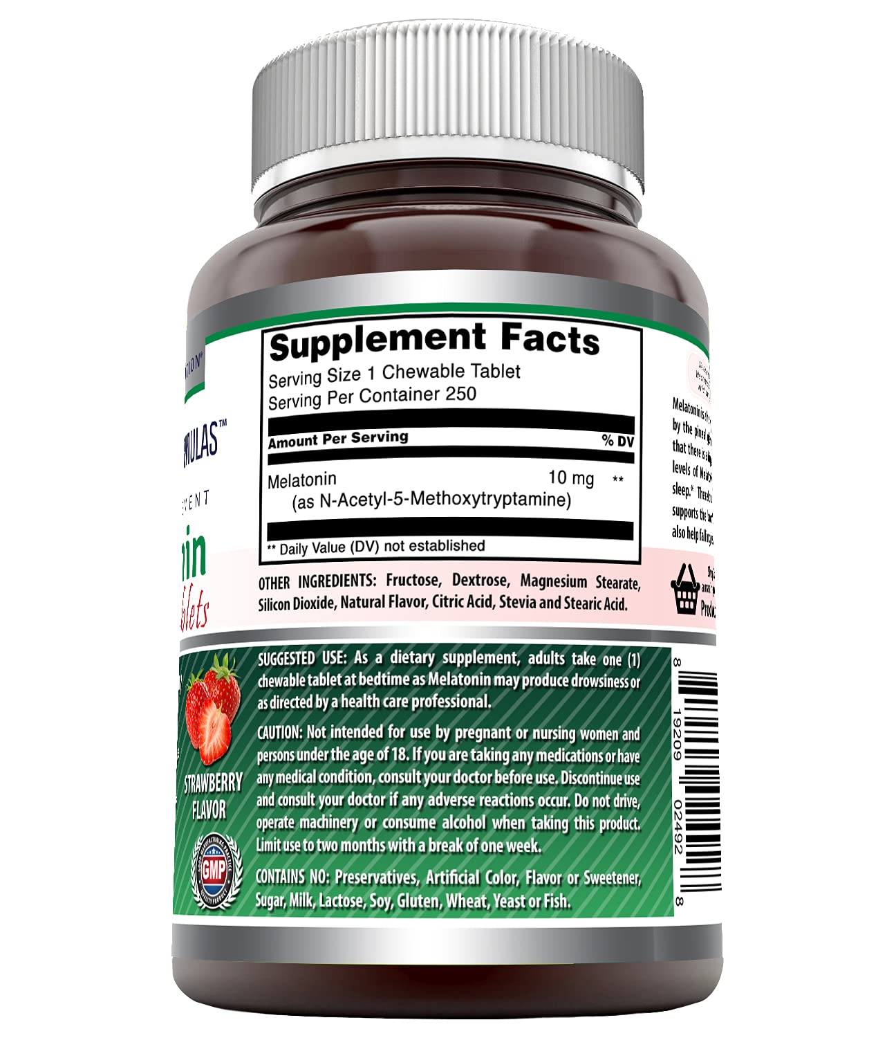 Amazing Nutrition Melatonin Chewable Tablets strawberry flavour close-up
