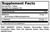 Amazing Nutrition Melatonin & L-Theanine Sleep Supplement label details