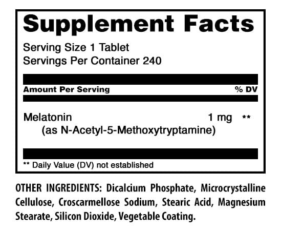 Amazing Nutrition Melatonin Supplement 240 Tablets bottle side view