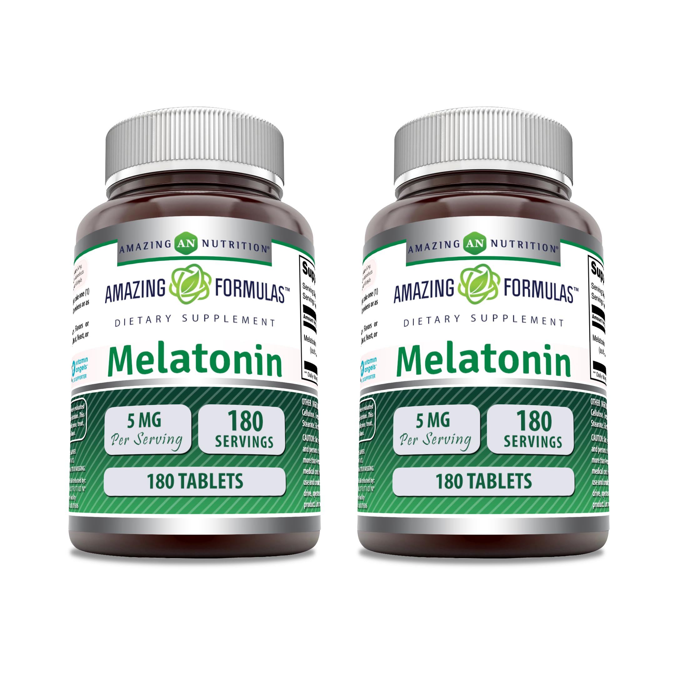Amazing Nutrition Melatonin Supplement 5mg 180 Tablets front view