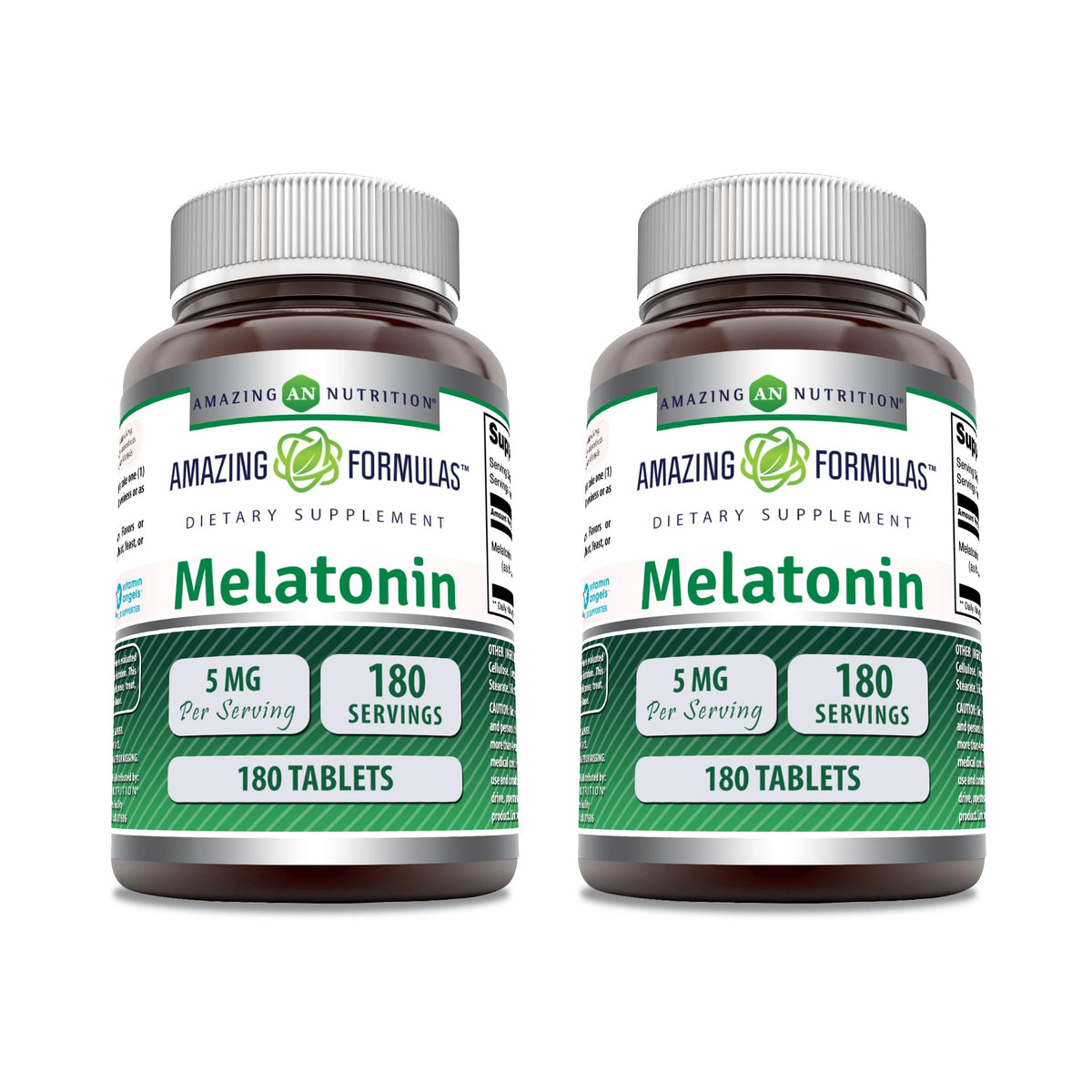 Amazing Nutrition Melatonin Supplement 5mg 180 Tablets front view
