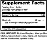 Amazing Nutrition Melatonin Tablets 12 mg side view of packaging