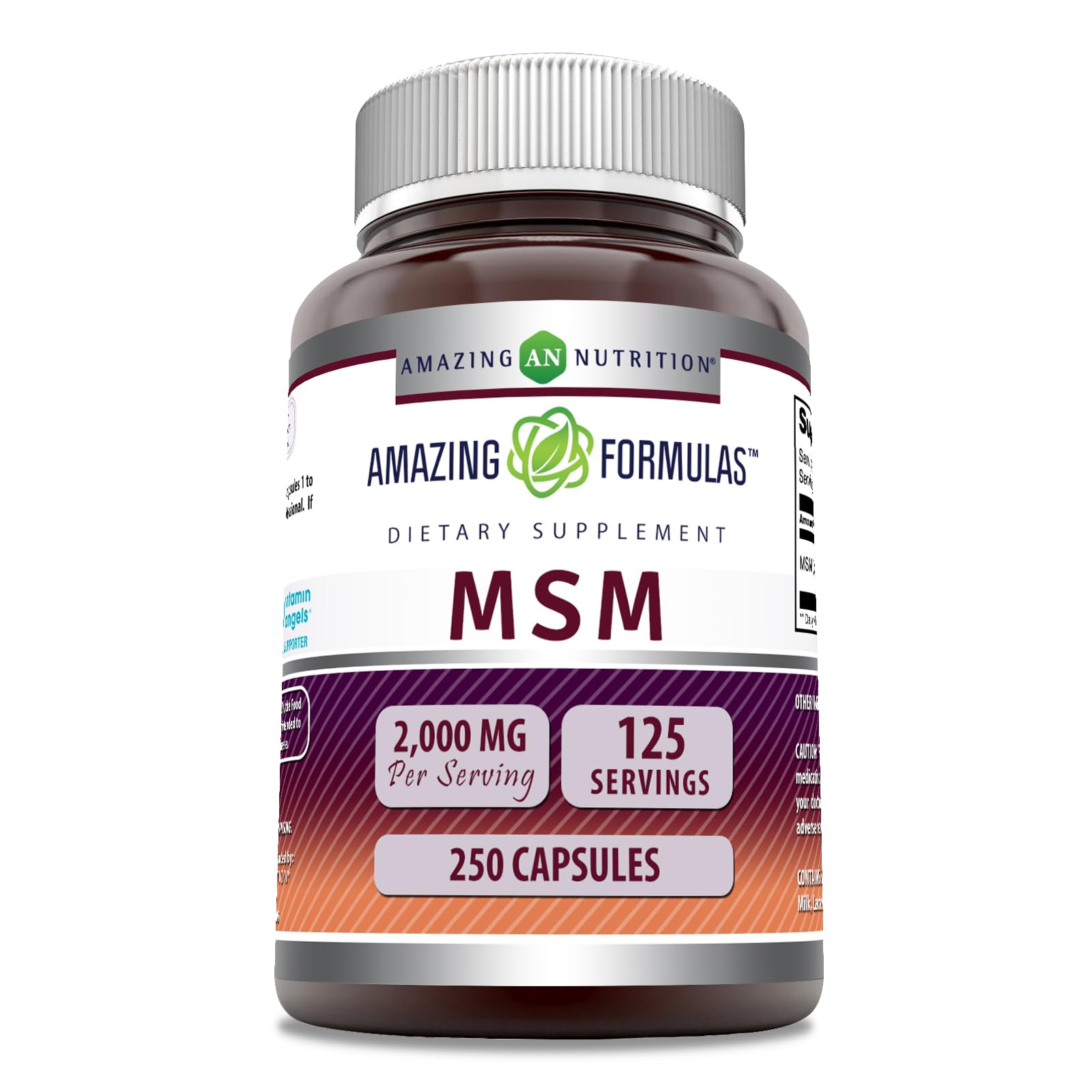 Amazing Nutrition MSM Methylsulfonylmethane supplement front view