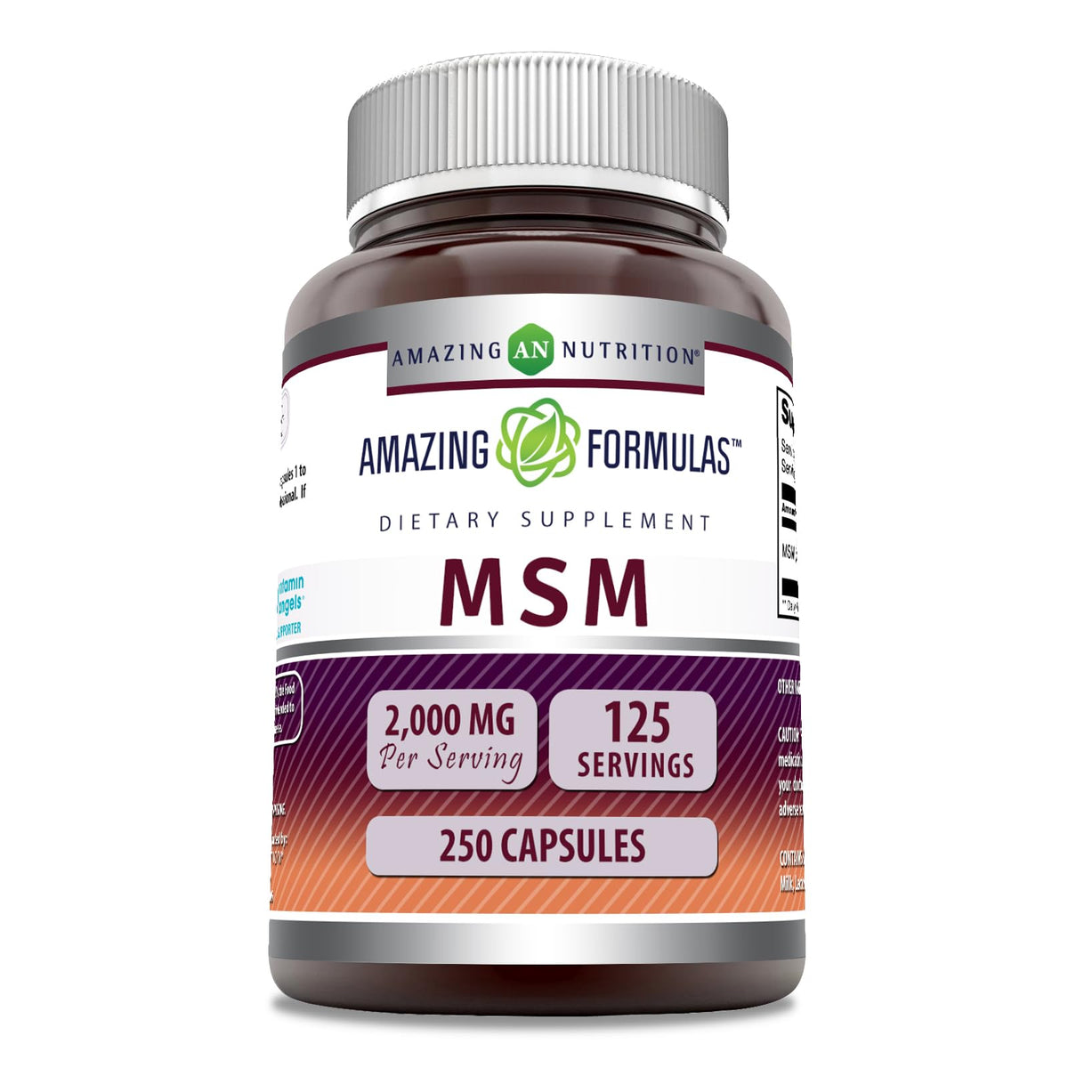Amazing Nutrition MSM Methylsulfonylmethane supplement front view