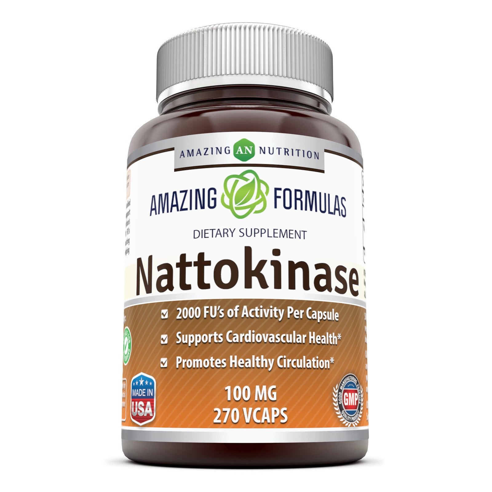 Amazing Nutrition Nattokinase 132g capsules front view