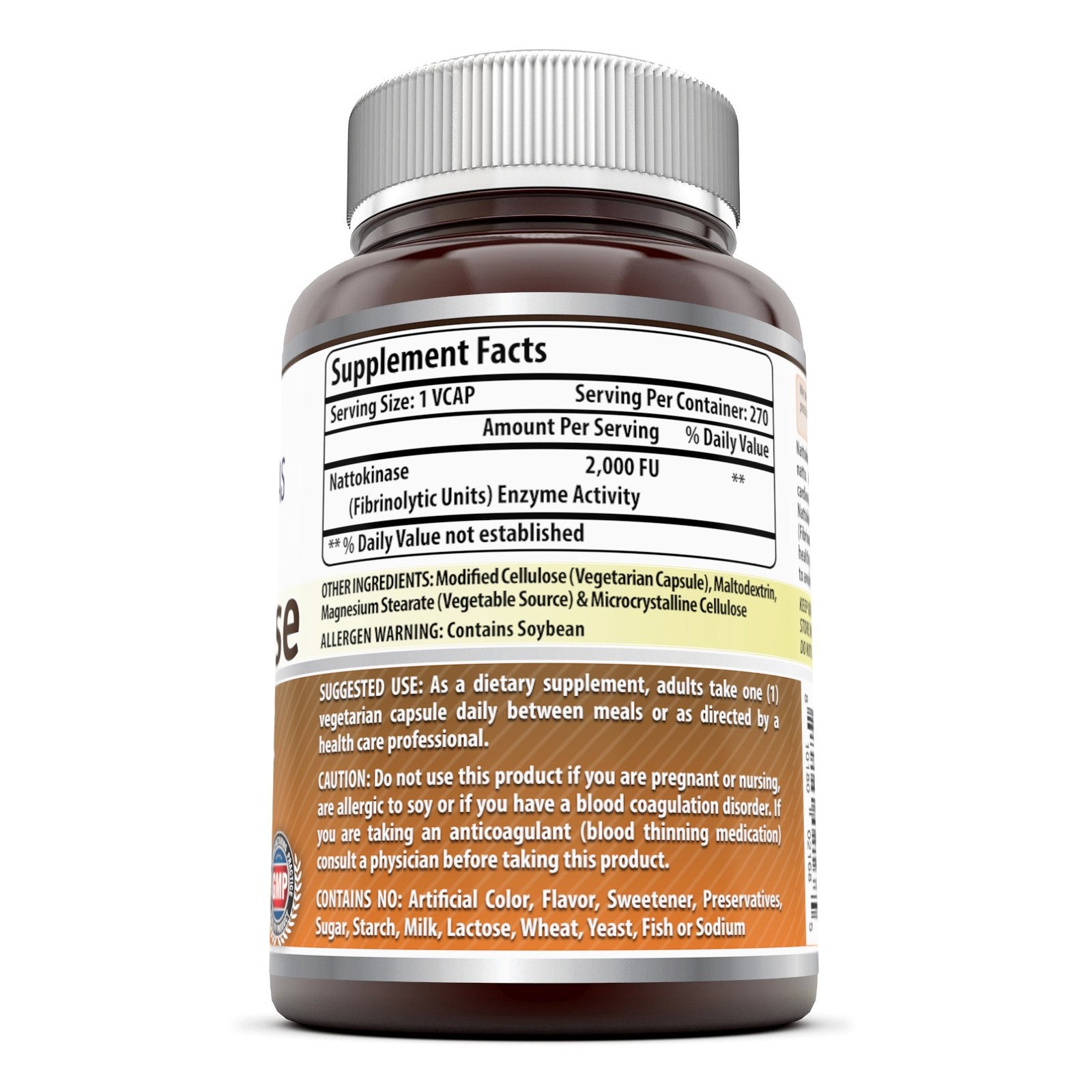 Amazing Nutrition Nattokinase 132g capsules side view