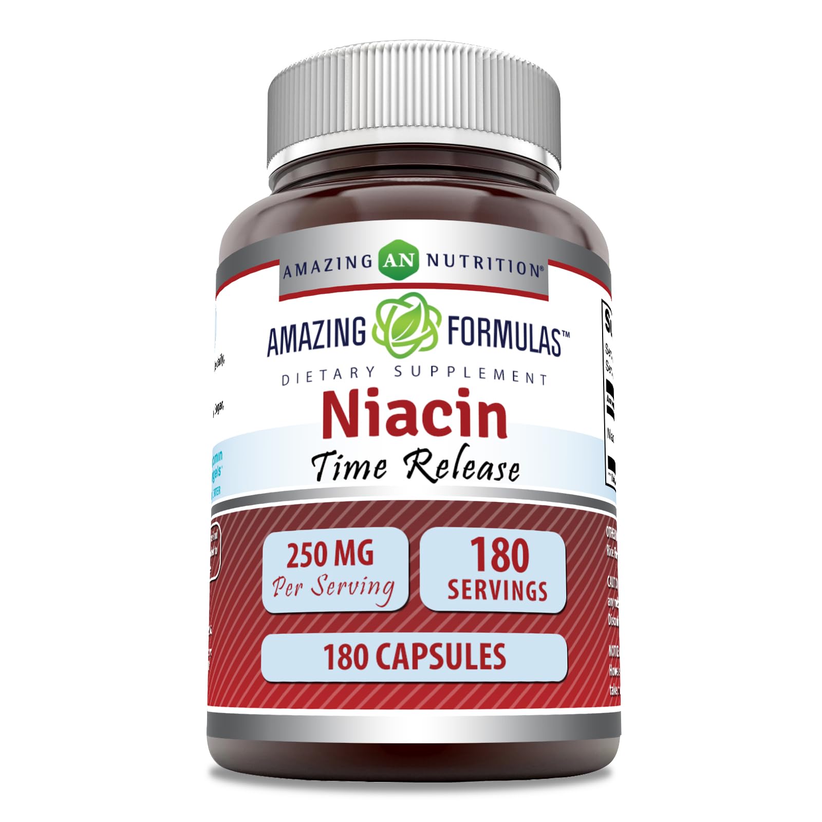 Amazing Nutrition Niacin 250mg 180 Capsules front view