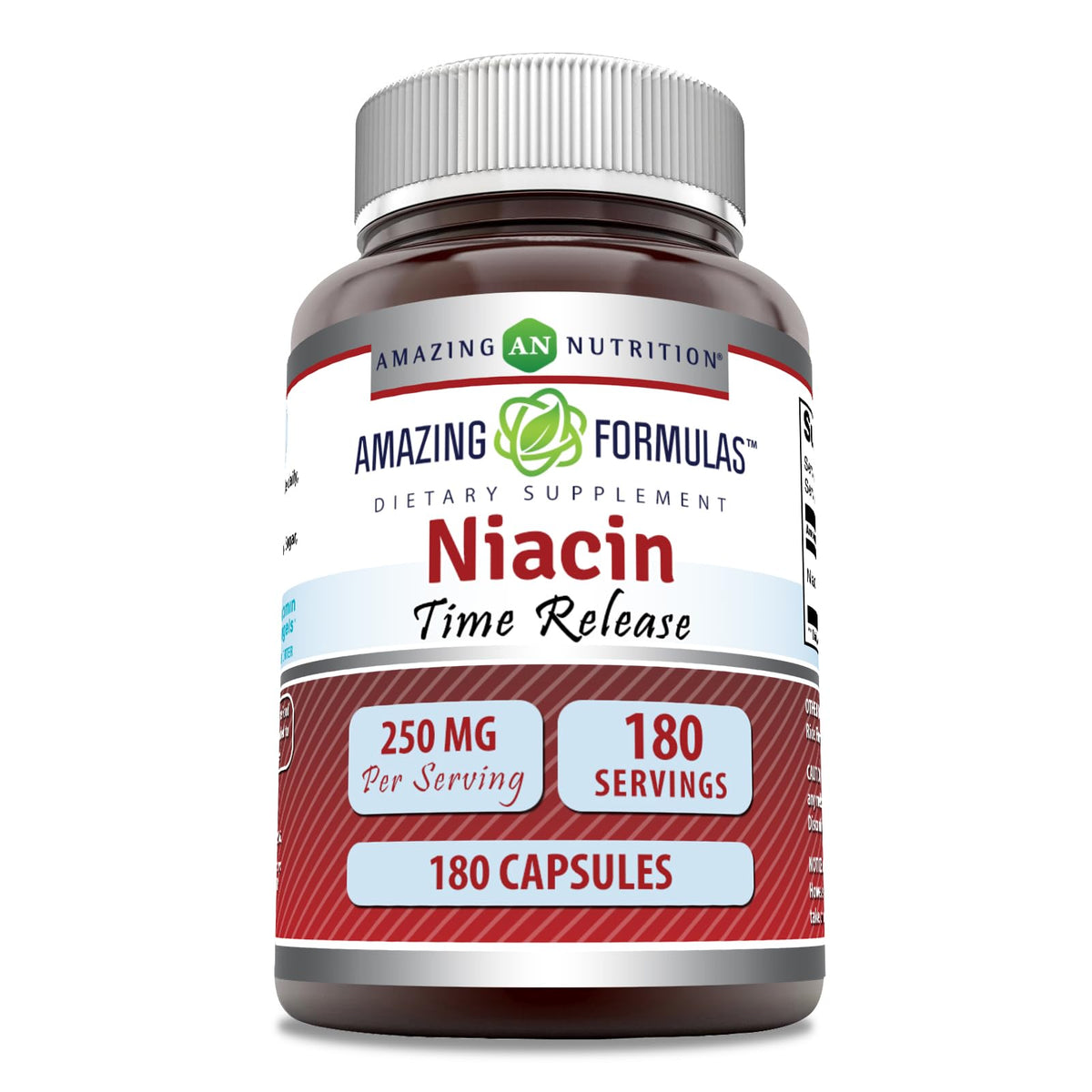 Amazing Nutrition Niacin 250mg 180 Capsules front view