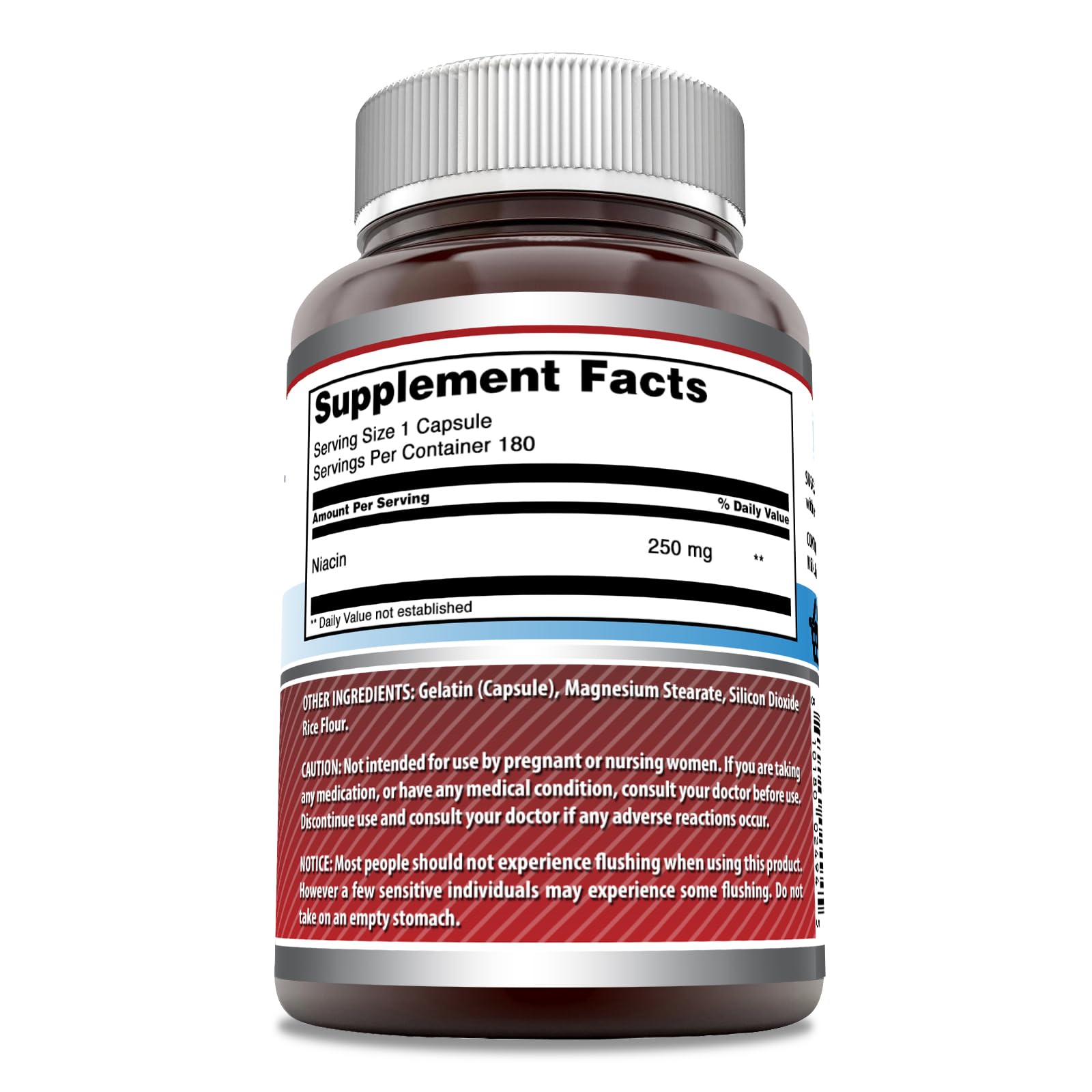 Amazing Nutrition Niacin 250mg bottle side view