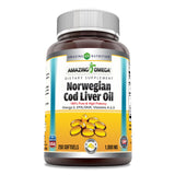 Amazing Nutrition Norwegian Cod Liver Oil 1000mg softgel bottle front view
