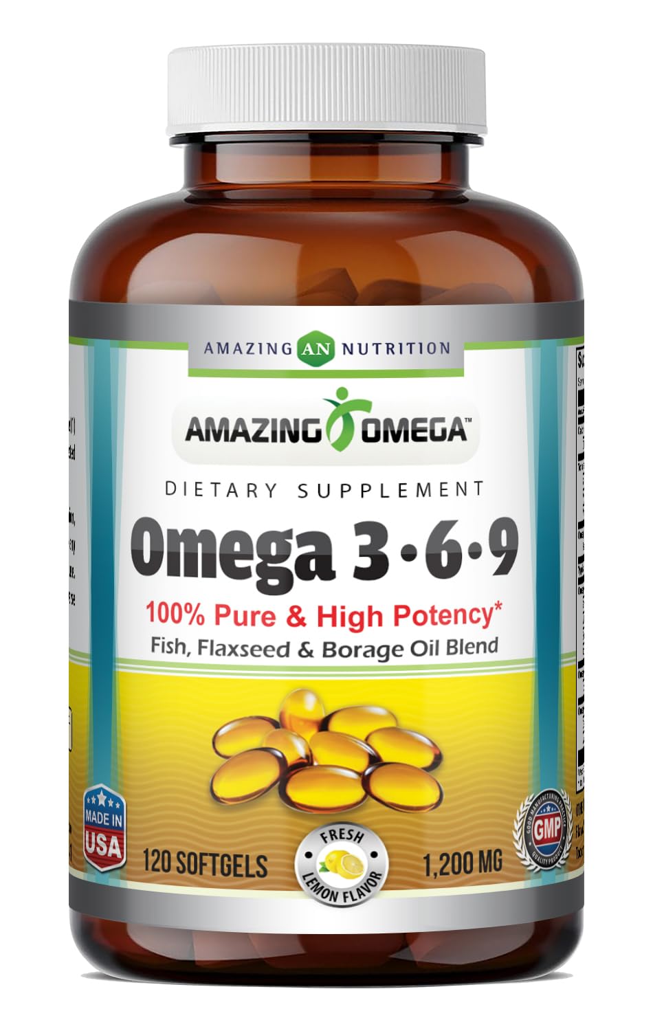 Amazing Nutrition Omega 3.6.9 Fish Oil Supplement front view