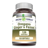 Amazing Nutrition Oregano Oil Supplement 120 Softgels front view