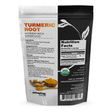 Amazing Nutrition Organic Turmeric Root Supplement back view with ingredient details