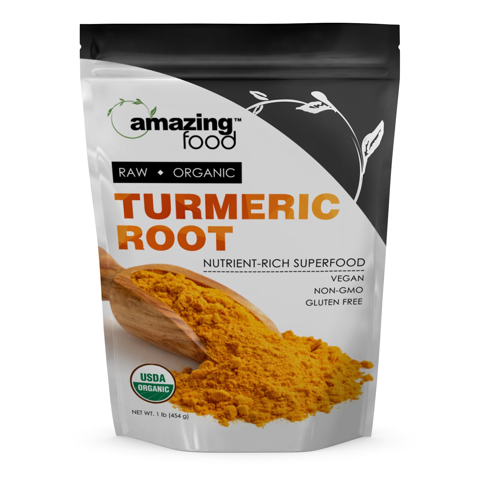 Amazing Nutrition Organic Turmeric Root Supplement front view packaging