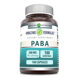 Amazing Nutrition PABA Supplement 500mg front view of bottle