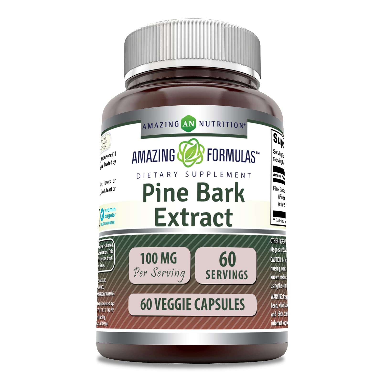Amazing Nutrition Pine Bark Extract 100mg 60 Capsules front view