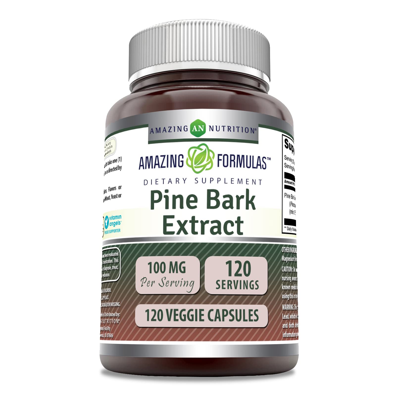 Amazing Nutrition Pine Bark Extract 100mg supplement bottle front view