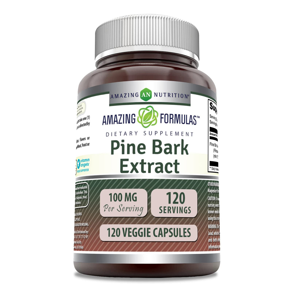 Amazing Nutrition Pine Bark Extract 100mg supplement bottle front view
