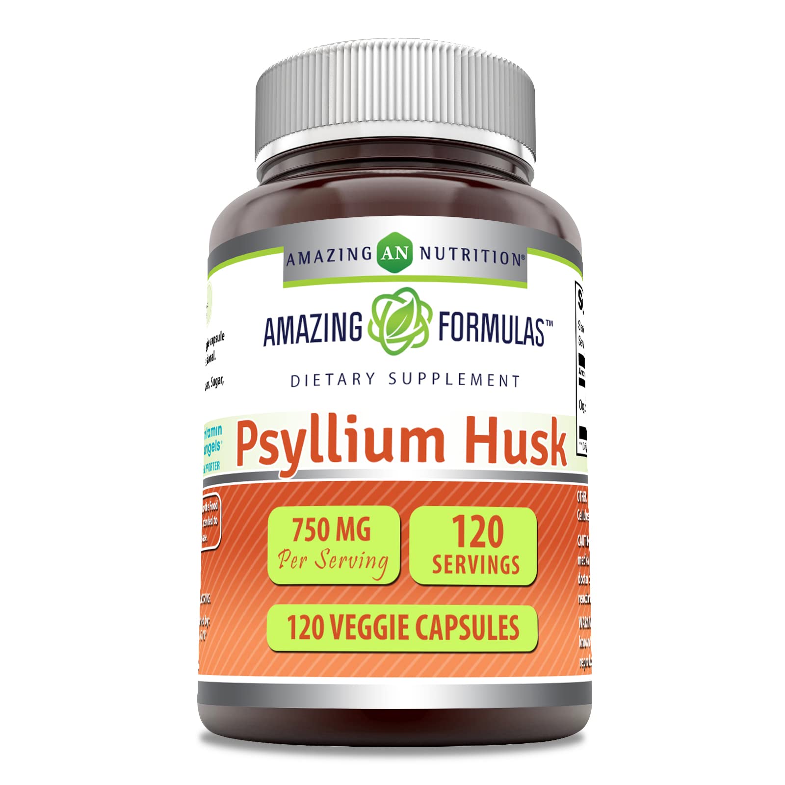 Amazing Nutrition Psyllium Husk Supplement 750mg front view