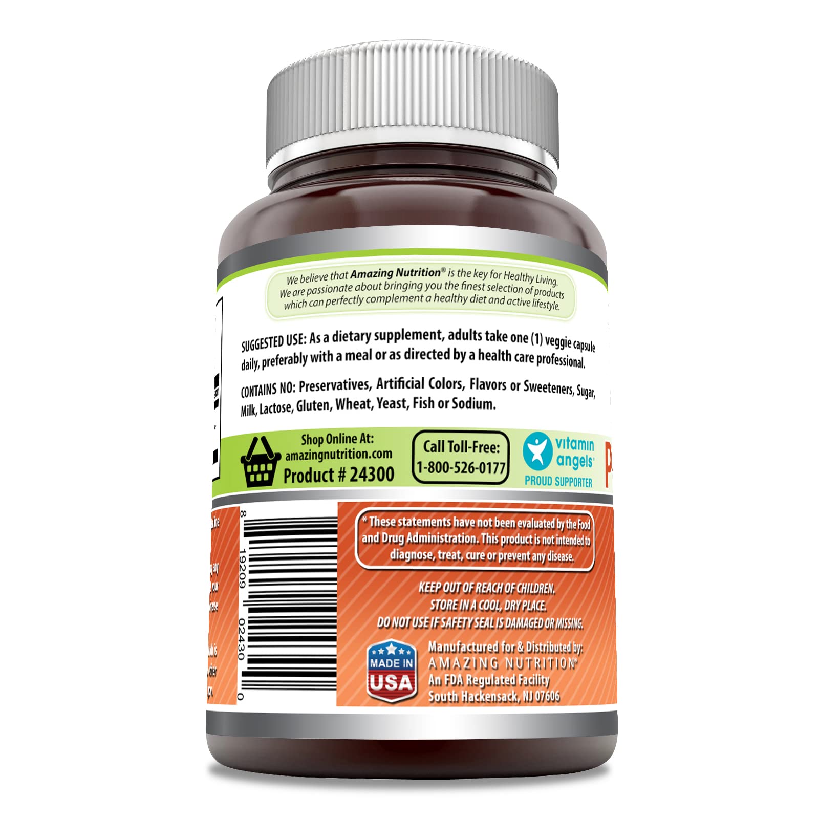 Amazing Nutrition Psyllium Husk Supplement 750mg side view