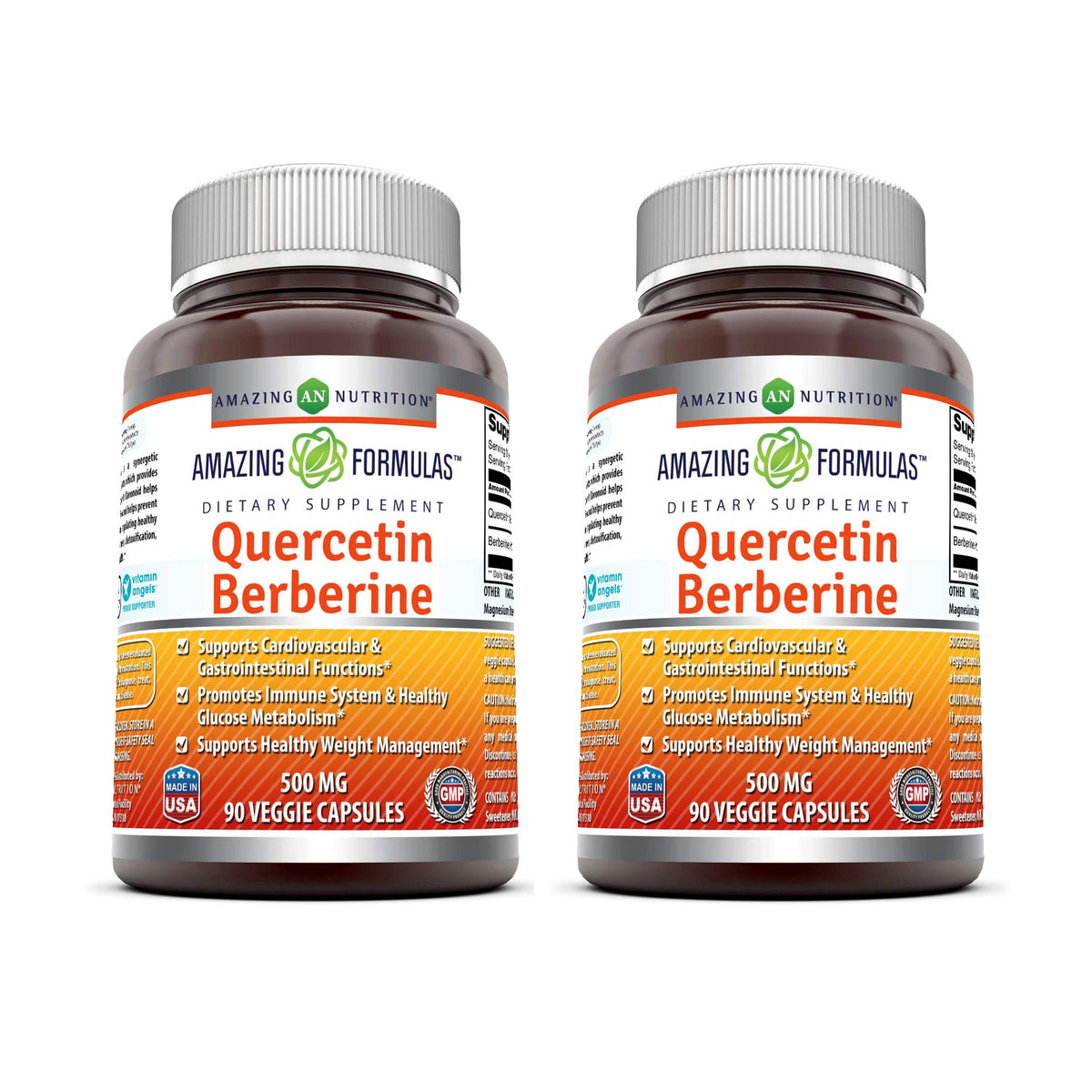 Amazing Nutrition Quercetin Berberine Supplement 500 mg front view