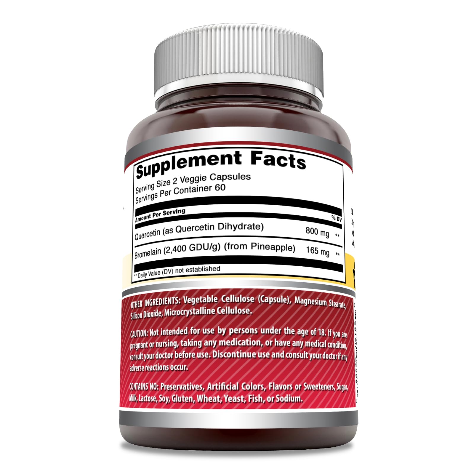 Amazing Nutrition Quercetin Bromelain Supplement veggie capsules close-up