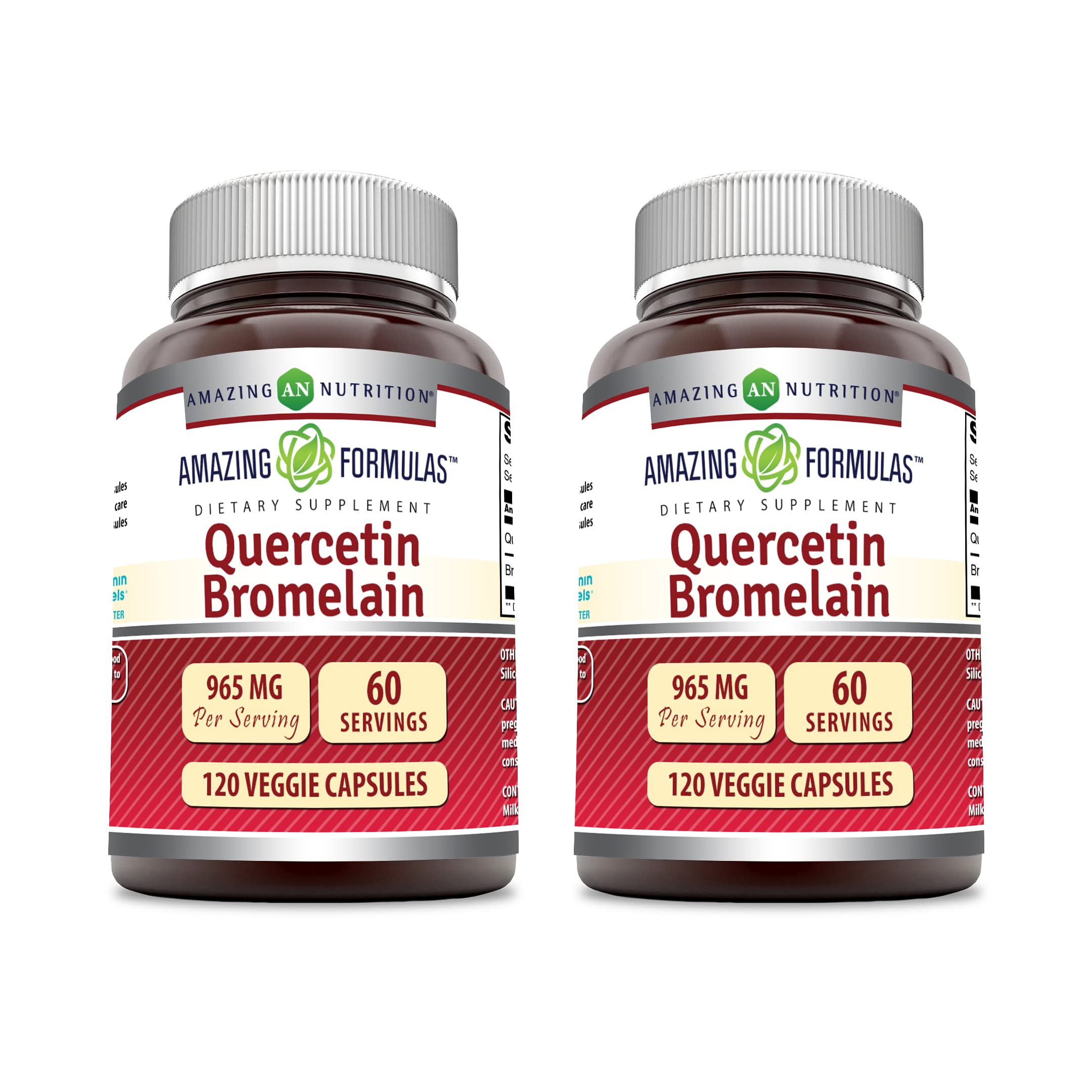 Amazing Nutrition Quercetin with Bromelain supplement bottle front view