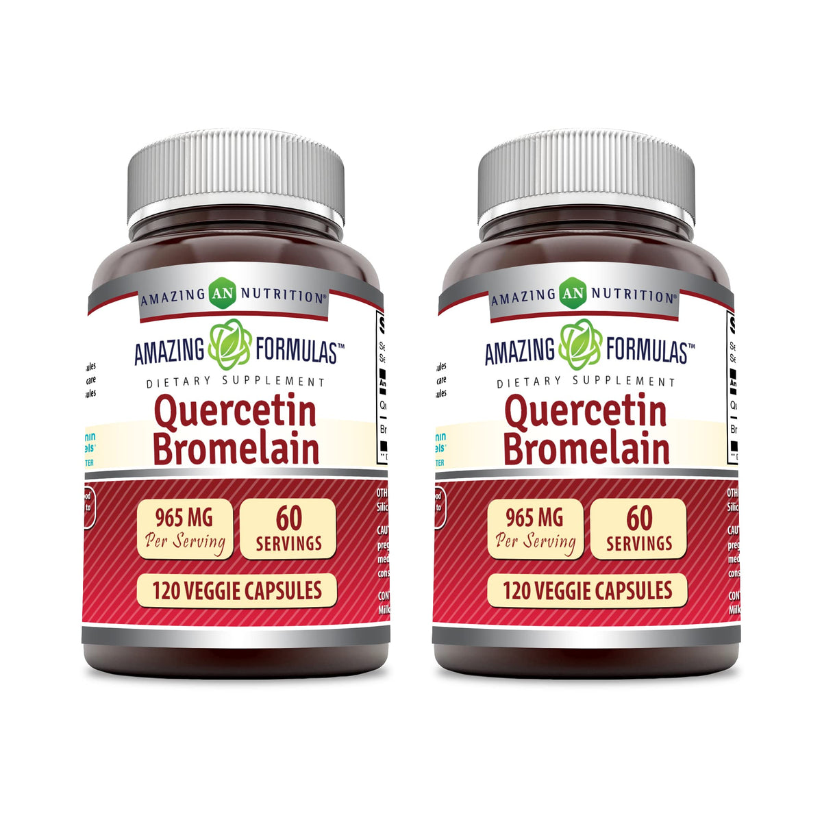 Amazing Nutrition Quercetin with Bromelain supplement bottle front view