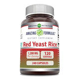 Amazing Nutrition Red Yeast Rice Supplement 1200mg bottle front view